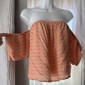 Elegant Off-Shoulder Peach Blouse